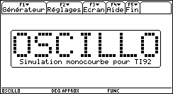 Ecran d'accueil